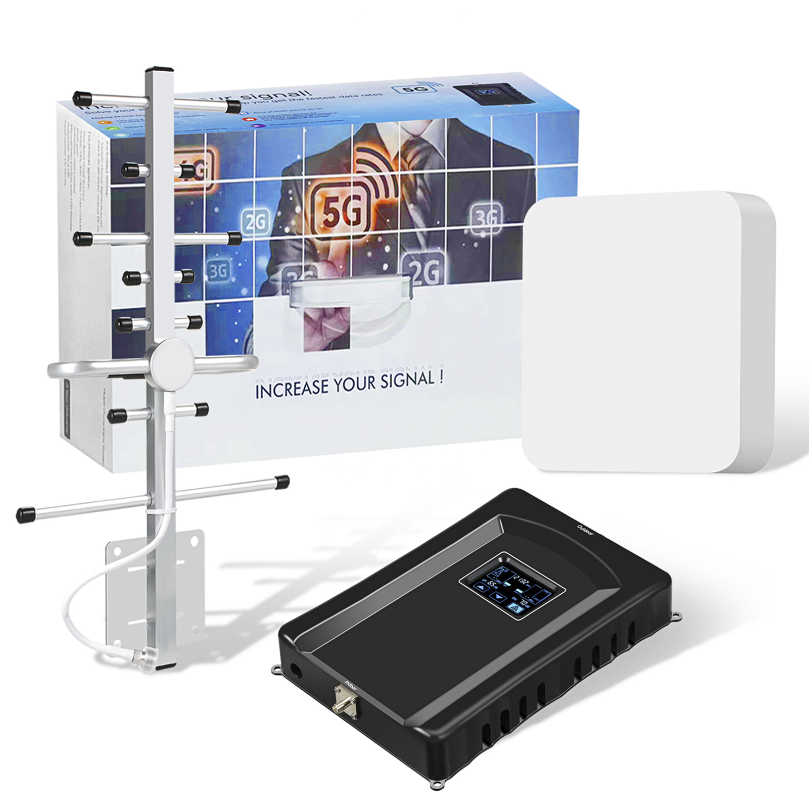 Cell Phone Signal Booster for Home,Up to 5000 Sq ft Black,Cell Phone Booster for Band 66/2/4/5/12/17/13/25,Boosts 5G 4G LTE for Verizon AT&T T-Mobile All U.S. Carriers, FCC Approved