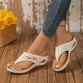 thumbnail image 6 of Clearance Wedge Sandals for Women, Xunlbb Fashion Women Casual Round Head Comfy Slippers Beach Casual Slipsole Shoes(Beige,Size:36), 6 of 8