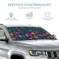 thumbnail image 4 of Car Windshield Sunshade, Trendy Floral Doodles Pattern Sunshade Blocks Heat and Sun's UV rays,Small, 4 of 9