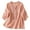 Orange, variant on Shwomsmer Womens T Shirts Women's Vintage Linen Embroidered Shirt V Neck Simplicity Solid Color ¾ Sleeve Top Womens Compression T Shirt