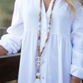 thumbnail image 6 of YYKihy Women's Bohemian Pendant Tassel Sweater Chain Hand-Made Wooden Bead Necklace, 6 of 8
