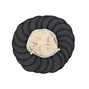 Almohadillas desmaquillantes reutilizables de bambú de carbón, almohadillas redondas de algodón reutilizables de bambú orgánico para tóner, paquete de 25 Namotu CZMR-ZC144