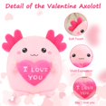 thumbnail image 2 of Peluche de ajolote Finebee de 25 cm rosa con corazón, 2 of 7