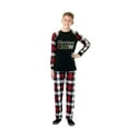 thumbnail image 4 of Ihaphap Family Christmas Matching Pajamas Colorful Lighting Christmas Crew Black Pajamas Set, 7-8Y-Kid, 4 of 6