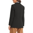 thumbnail image 3 of Blazer de traje de negocios Allegra K para mujer, con solapa de muesca, chaqueta de oficina de un botón, negra, talla L, 3 of 6