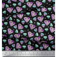 thumbnail image 3 of Soimoi Black Cotton Duck Fabric Star & Diamond Geometric Print Fabric by Yard 42 Inch Wide, 3 of 3