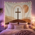 thumbnail image 2 of Boho Sunset Hills with Latin Cross Atop Gently, Serene Boho for Boho Decor Lovers, Desert Sunset Wall Art, Graduation Gift, Tapestry Wall Hanging for Bedroom, Living Room and Dorm, 2 of 7