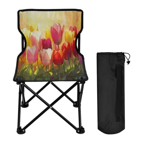 BZSMCE Camping Chairs Modern Radiant Tulip Glow Pattern Folding chair