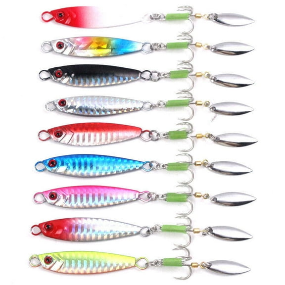 9PCS Metal Lead Jig Fishing Lures Jigging Bait Saltwater Glow Tackle 7-30g