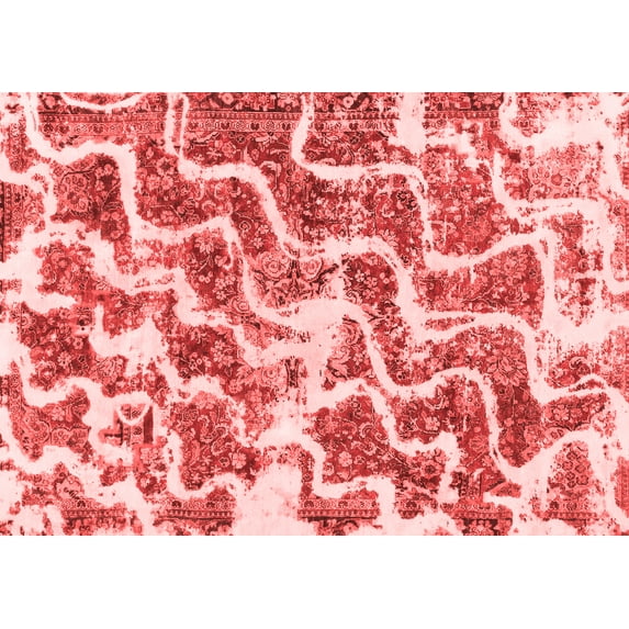 Ahgly Company Machine Washable Indoor Rectangle Abstract Red Modern Area Rugs, 8' x 12'
