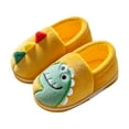thumbnail image 3 of enyan Toddler Boys Slippers Baby Girl's Premium Soft Plush Slippers Cartoon Warm Winter House Shoes Yellow,Size 3, 3 of 7