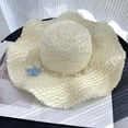 thumbnail image 2 of AirLoni Sun Hat For Women Woven Hats UV Summer Vacation Rustic Style Foldable Packable Beach Hat Outdoor Wide Brim White,One Size, 2 of 4