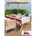 thumbnail image 4 of Outdoor Tablecloth with Umbrella Hole and Zipper, Valentine's Day Rectangle Table Cloth 52x70 Inch Waterproof Tablecloth, Vintage Red Truck Love Heart Roses Romantic Picnic Table Cover for Patio, 4 of 7