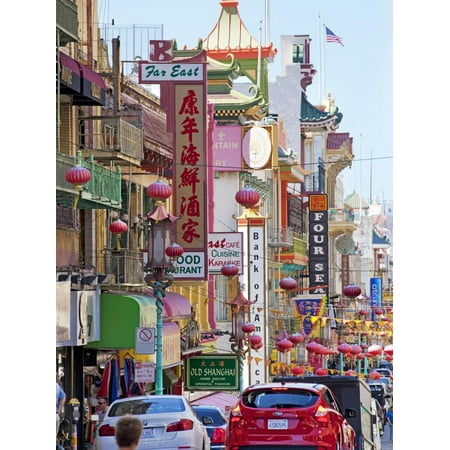 Street Scene in China Town Section of San Francisco, California, United States of America, North Am Print Wall Art By Gavin