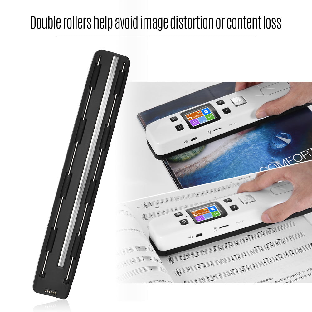  XQCK Portable Scanner Handheld Scanner for A4 Documents,  Photo,Pictures,Receipt. Scanner Wand for Flat Scanning, UP to 900 DPI  ，Include 16G SD Card , a Pair of AA Batteries, Black : Office