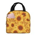 thumbnail image 1 of Easygdp Vintage Leopard Print Sunflower Bolsa Térmica Premium - Tela Oxford Impermeable, Gran Capacidad, Bolsillo Frontal, Unisex para Trabajo, Escuela, Actividades al Aire Libre y Picnics, 1 of 8