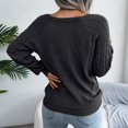 thumbnail image 4 of Gibobby Suéteres para mujer, Suéteres para Mujer otoño Invierno Manga Larga Casual Elegante suéter Color sólido(Negro,M), 4 of 5