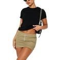 thumbnail image 1 of xiaxaixu Basic Tops pour Femmes, Col Rond Manches Courtes Solides Slim Fit Été Tops pour Tous les Jours Occasionnels, 1 of 6