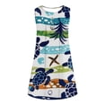 thumbnail image 3 of UTSJKR Women's Midi Beach Dresses Deals Sleeveless Bodice Dresses Fashion Floral Print Sundress Button Dowm V Neck Tank Dress Casual Pleated Loose Flowy Swing Smocked White L, 3 of 4