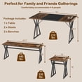 thumbnail image 3 of Gymax 5-Piece Dining Room Set w/ 2 Benches & 2 Stools Metal Frame for Small Room, 3 of 10