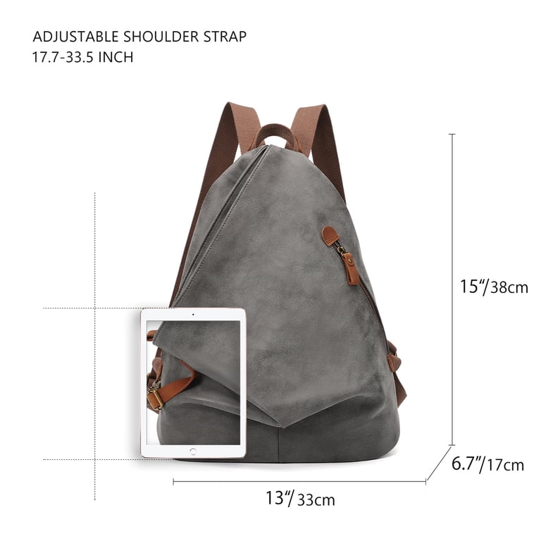 KL928 PU Leather Vintage Backpack Large Casual Daypack  display picture 1