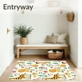 thumbnail image 3 of ODIKA 2'x3' Machine Washable Non-Slip Area Rug, Savanna Parade Playful Giraffe Lion Monkey Zebra Animal Friends High Traffic Rug, Yellow, 684040, 3 of 7