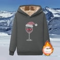 thumbnail image 6 of HOMBOM Womens Ugly Merry Christmas Sweatshirts Hoodies Fleece Linend Pullover Gray Red Wine Glass Tops for Ladies Soft, 6 of 7