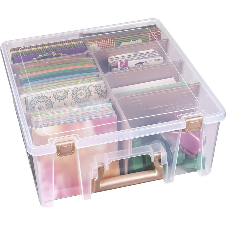ArtBin Super Satchel Double Deep, Portable Plastic Art and Craft Organizer  with Handle, Clear