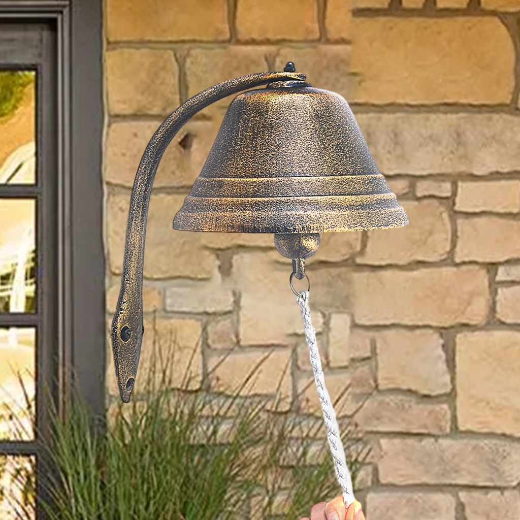 Farmhouses Antique Iron Hanging Dinner Bells for Front Door Porch Window Doorbell Decorative Ornament