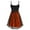 A02-Orange, variant on Women's Victorian Ball Gown Vintage Gothic Sleeveless DressRuffle Layer Chiffon Pleated Festival Party Dresses Black,M