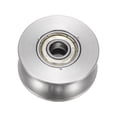 thumbnail image 3 of Uxcell 1pcs U Groove Track Wheel, 1.89" 304 Stainless Steel Sliding Gate Double Bearing Rollers for Inverted Track, 3 of 6