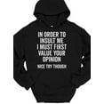 thumbnail image 3 of SPEEDRUN Men's Long Sleeve Graphic Print Hooded Pullover Tops T-Shirts In order To Insult Me Hooded Sweatshirt Funny Humor Sarcastic Gift Text Hoodie, 3 of 6