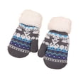 thumbnail image 1 of Guantes de terciopelo para niños de otoño e invierno con guantes de lana de punto grueso, color gris, 1 of 5