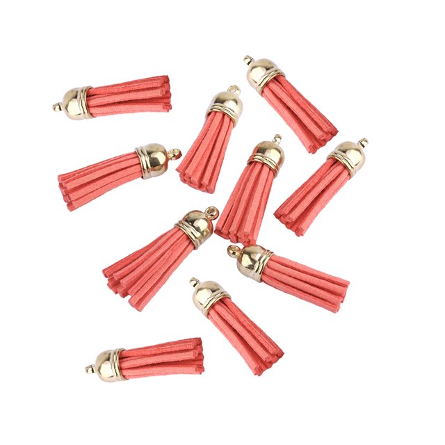 Toystoory 10 piezas de dijes de llavero, borlas, accesorios de decoración, suministros para encontrar, accesorios artesanales, accesorios para Artesanía Rojo