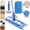 Blue, variant on Professional Microfiber Mop for Hardwood, Laminate, Tile Floor Cleaning, Stainless Steel Telescopic Handle - 3 Reusable Flat Mop Refills and 1 Dirt Removal Scrubber Included