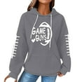 thumbnail image 2 of Lilgiuy Football Hoodies for Fashion Women Print Casual Long Sleeve Round Neck Ladies Sweatshirts Tops Blouse Plain Hoodie for Those Football Fans, 2 of 5