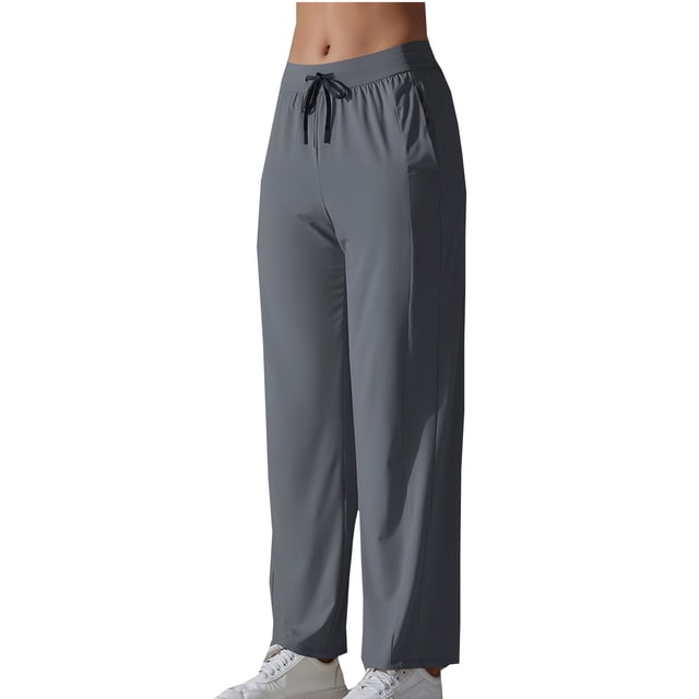 Timegard Womens Workout Pants Drawstring Trackpants Breathable Lightweight Outdoor Gym Pants with Pockets
