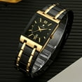 thumbnail image 5 of Square Watches for Men Stainless Steel Mens Square Watch with Date Original Waterproof Analog Quartz Fashion Business Casual Wristwatch, 5 of 14