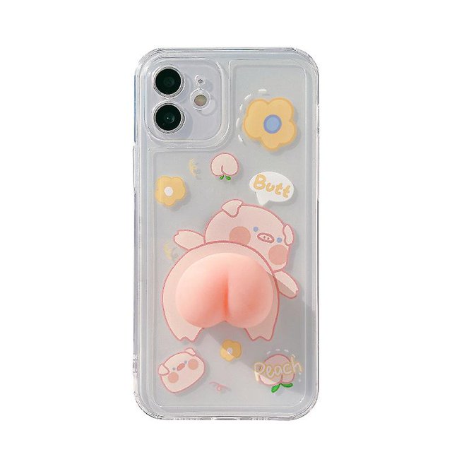 Funda para Apple iPhone 11 suave con bonito diseño de 6,1", funda de TPU ultrafina a prueba de golpes y antiarañazos, protección contra golpes, dibujo animado en 3D, cerdo 4