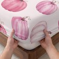 thumbnail image 3 of King Size Fitted Sheet Set - Fall Thanksgiving 3 Piece Bedding Sets 16" Deep Pocket Fitted Sheet with 2 Pillowcases, Pink Pumpkin Autumn Rustic Boho Brushed Microfiber Hotel Luxury Bed Sheets, 3 of 9