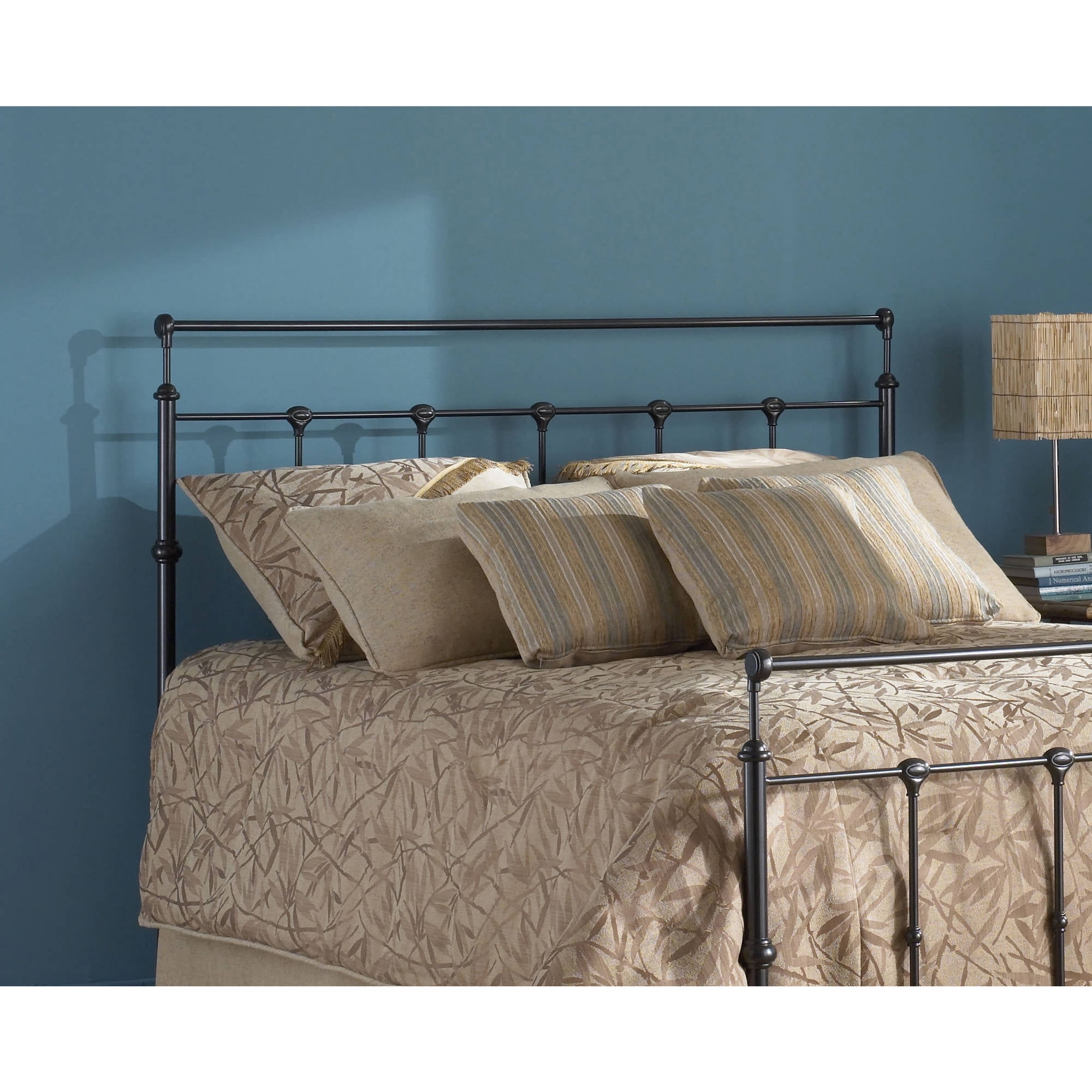 Winslow Metal Headboard Panel with Castings and Straight Top Rails