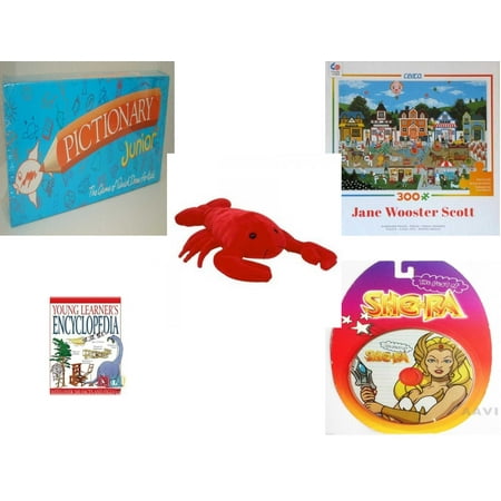 Children's Gift Bundle [5 Piece] -  Pictionary Junior The  of Quick Draw (1999) - Circus Pandemonium   - TY Beanie Buddy Pinchers The Lobster 15