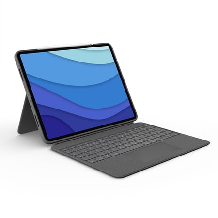 Logitech Combo Touch iPad Pro 12.9-inch (5th, 6th gen - 2021, 2022) Keyboard Case - Detachable Backlit Keyboard with Kickstand, Click-Anywhere Trackpad, Smart Connector - Oxford Gray