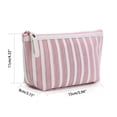 thumbnail image 3 of Kcolen -Tone Striped Zipper Pouch for Travel Makeup and Portable Storage Organizer Bag, 3 of 5