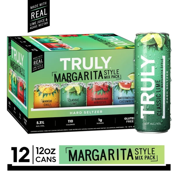 TRULY Hard Seltzer Margarita Style Variety Mix Pack, Spiked & Sparkling