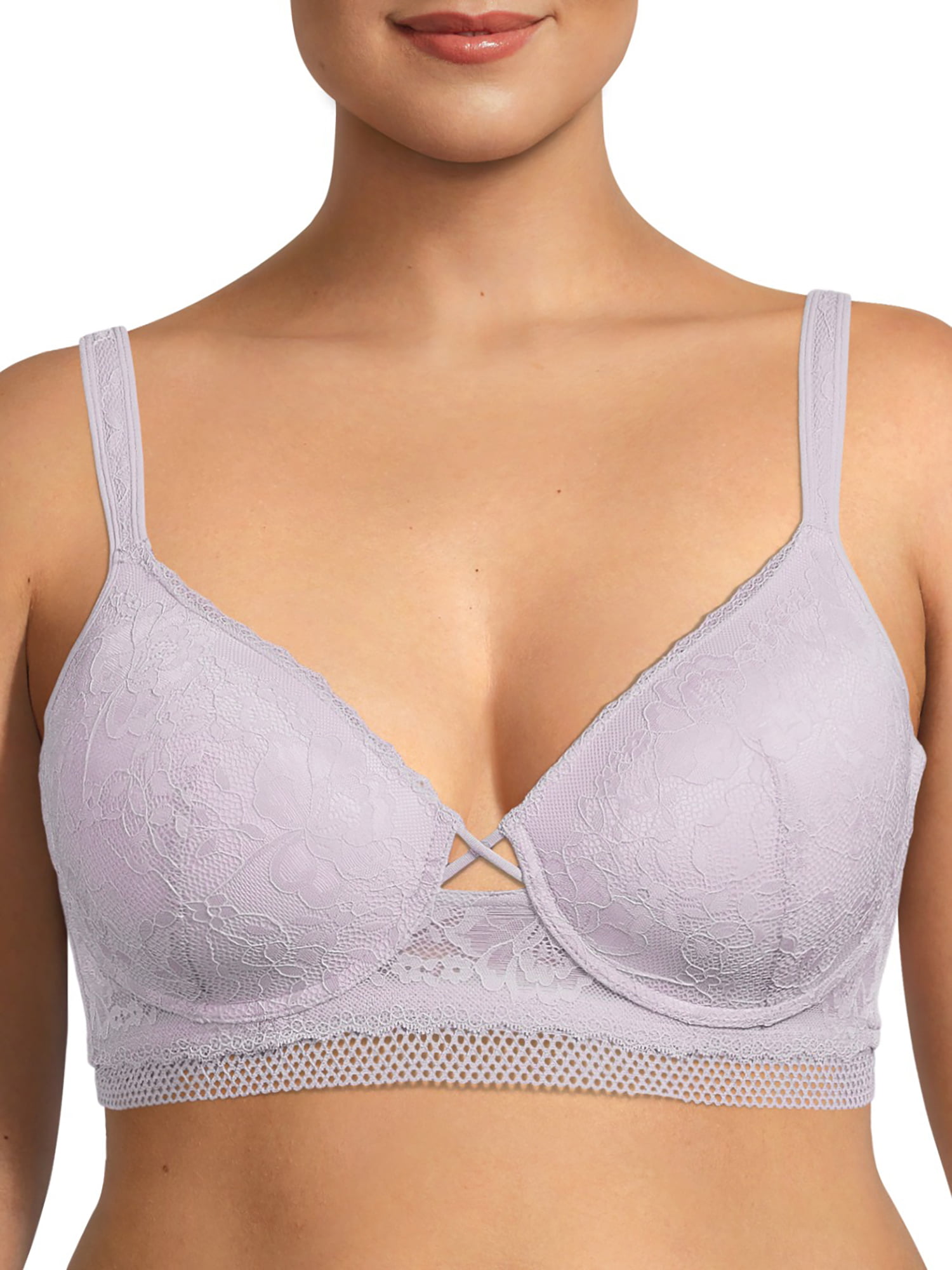 Jessica Simpson Women's Lace and Mesh Full Figure T-Shirt Bras, 2-Pack 