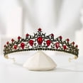thumbnail image 5 of Tiaras y coronas rojas para mujer, tiara de boda para novia, corona de princesa de cristal, tocado de cumpleaños, accesorios para el cabello, 5 of 5