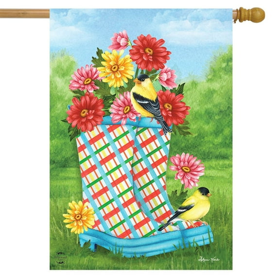 Briarwood Lane Boots and Blooms Spring House Flag