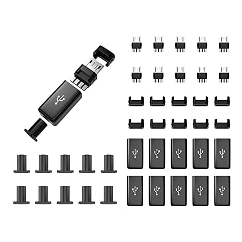 10PCS DIY Micro USB Type B Male Plug Connector Kit with Plastic Cover 