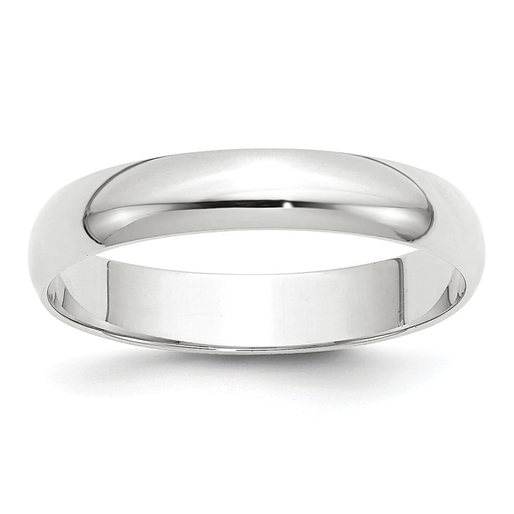14k White Gold Classic Plain Polished Band Ring 7mm Width 